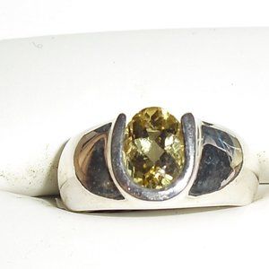 NWT SZ 4 .925 SS & Citrine Ring w/Box